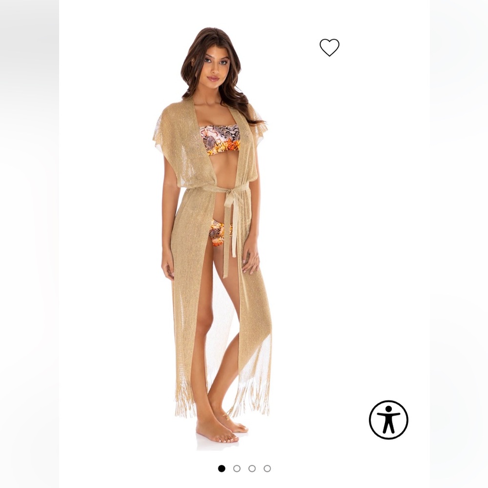 Luli Fama Gold Swim Cover-Up